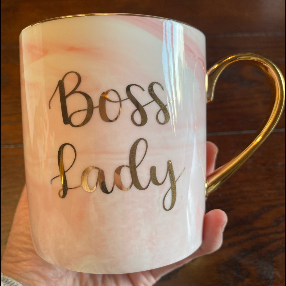 Gold handle coffee mug “Boss Lady”